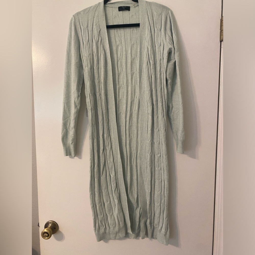 long light blue cardigan